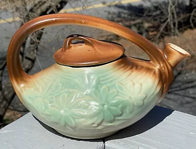 Vintage McCoy Pottery 'Daisy' Teapot 20th C. C. 1930's - 1940's Art Green Brown • $30