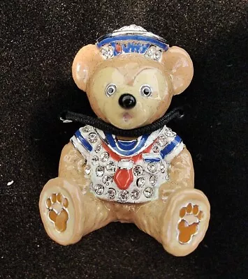 New Disney Parks Arribas Bros Duffy Bear Enamel Swarovski Crystal Mini Figurine • $72