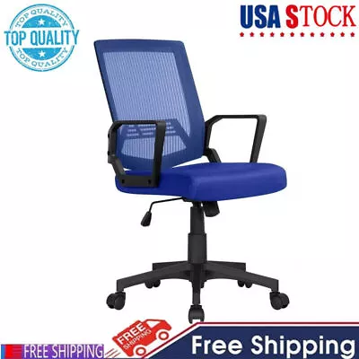 Ergonomic Mid Back Mesh Swivel Adjustable Office Chair W/Armrests Computer Chair • $62.70
