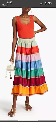 Zimmermann Rider Multi Tiered Rainbow RicRac Braid Skirt Size 3 • $178.10