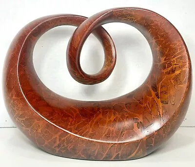 Abstract Modernistic Resin Sculpture 12.5  X 9.75  Rich Wood Tone • $75