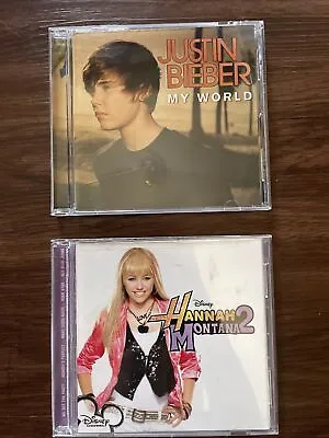 Lot Of 2 CDs: Hannah Montana CD 2 (with Meet Miley Cyrus) And Justin Bieber • $9.99