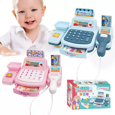 Kids Simulation Toy Cash Register Checkout Till Sound Working Scanner Shop Gift • £6.99