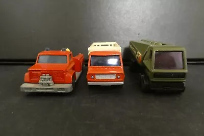 Lot Of 3 Vintage Matchbox Superfast Lesney Gas Tanker Cattle Truck Fire Engine • $0.99