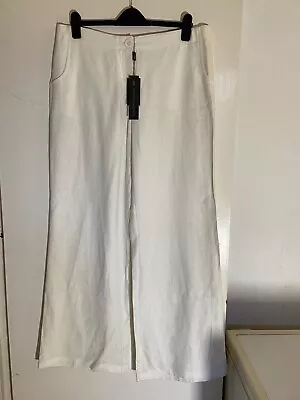 Marks&Spencer Limited Collection Ladies Linen Wide-Leg Trousers Size 16-RRP £45 • £8.99