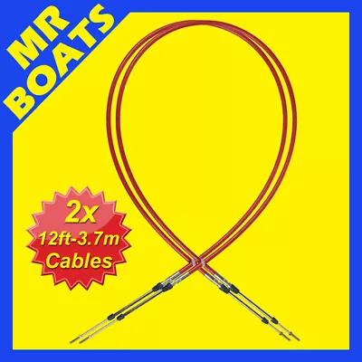2 X 12FT  3.7m BOAT Throttle Control Cable 33C Yamaha Parsun Outboard C8 Morse • $114.80