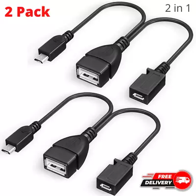 2 Pack Micro USB OTG Adapter With Power For Fire Stick/Host Devices Etc TV Media • $11.49