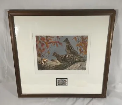 $5 Stamp Signed Lithograph 1984 Conservation Stamp - Quail - Signed Jum Foote • $85
