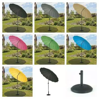 Parasol Garden Parasol Shanghai Umbrella 2.7m Tilt Crank Canopy Various Colours • £299