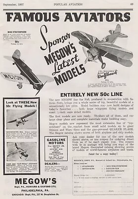 Aviation Magazine Print - Megow's Model Airplanes (1937) • $13