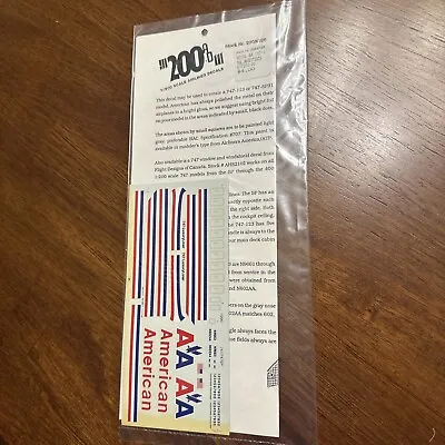 ATP Decals 200AD26 1/200 Scale American Airlines Boeing 747 Decals • $11.99