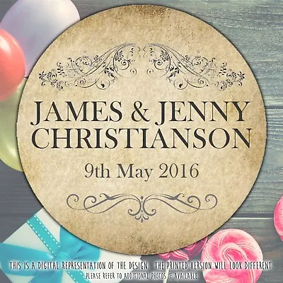 Personalised Mr And Mrs Wedding Stickers For Sweet Cones. Fast And Free Delivery • £3.99