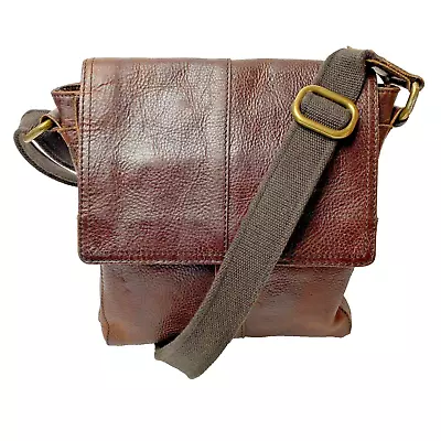 Fossil Men’s/Unisex Brown Distressed Courier Messenger Crossbody Bag 10 X 9.5 X3 • $79