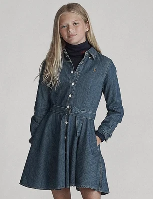 £25 • Buy Polo Ralph Lauren Belted Denim Dress 7 Years New With Tags