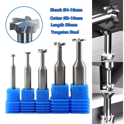 6 Flutes T-Slot Milling Cutter End Mill Solid Carbide Router Bits 4-16mm Shank • $6.39