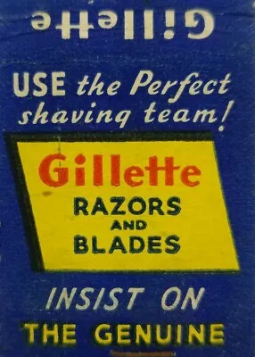 Vintage Matchbook Cover Gillette Razors And Blades Insist On The Genuine D • $6.42
