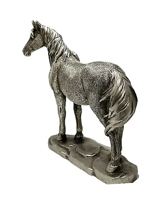 Antique Silver Horse Ornament Standing Figurine Sculpture Statue Home Decor Gift • £16.49