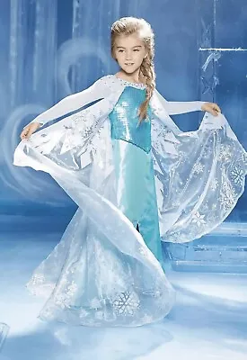 Chasing Fireflies Disney Elsa Deluxe Halloween Costume Dress Frozen Size S 4/6x • $46