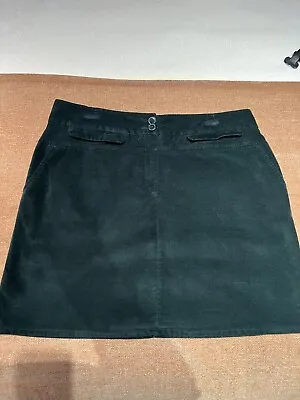 M&S Stretch Cotton Velvet Short Skirt 18 Dark Green • £5