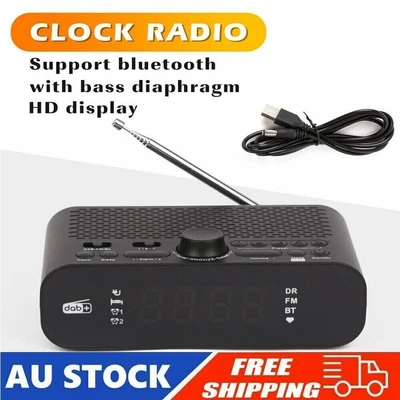 $35.99 • Buy Dab/Fm Radio Portable Bluetooth Speakers Led Stereo Bass Outdoor Alarm Clock AUS