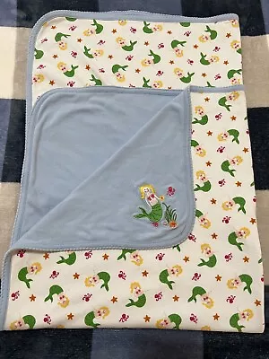 Gymboree VINTAGE 2002 MERMAID Blanket Cotton Reversible Has Light Stains! • $39.99