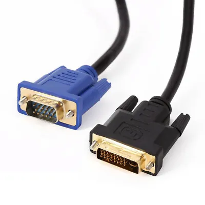 £3.45 • Buy DVI To VGA Cable DVI-I 29 Pin Dual Link To SVGA D-Sub 15 Pin Converter Adapter