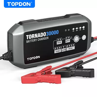 TOPDON 24 /12 Volt Car Or Truck Wheeled Automotive Battery Fast Charger Jump US • $289