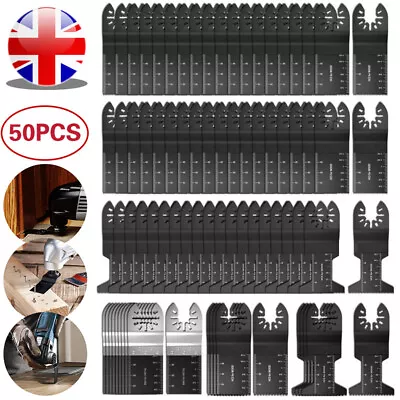 50X Oscillating Multi Tool Saw Blades Carbide Blade Metal Set For Dewalt Makita • £21.99