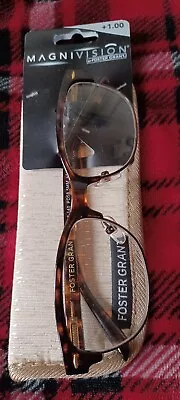 NWT Magnivision By Foster Grant Reading Glasses Half Tortoise Shell Brown +1.00 • $7