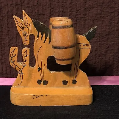 Vintage  Wooden Donkey/burro Toothpick Holder  Sm • $7