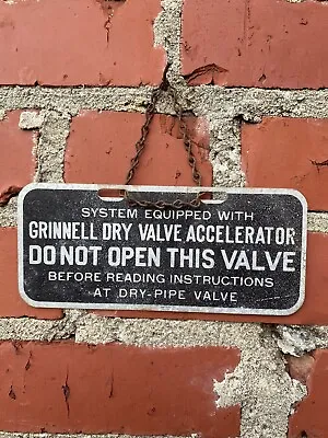 Vintage Original Grinnell Dry Valve Accelerator Fire Safety Metal Hanging Sign • $29.99