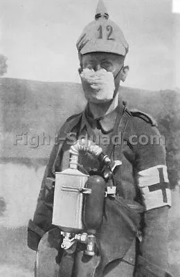 WW1 World War One Great War Photo Picture 1918 German Medic With Gas Mask 3959 • $10.04