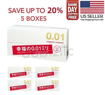 Sagami Original 001 5 Pcs Ultra Thin Condoms 0.01mm (5 Boxes) - US Seller • $55.50