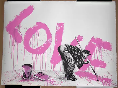 Mr Brainwash All You Need Is Love PINK Signed Hand-Finished Screen Print Poster • $1565.10