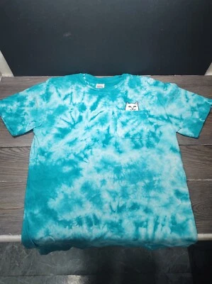 $17 • Buy Rip N Dip Cat Pocket Tie Dye T-Shirt Mens L Blue Nermal Cat Pocket Tee
