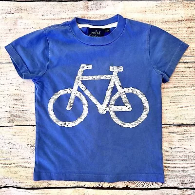 Mini Boden Blue White Bicycle T-Shirt Boy’s Sz 2 3 Years • $10.75