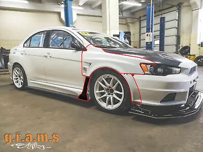 Varis Style Front Wide Wings / Fenders +30mm For Mitsubishi Lancer Evo X V9 • $615.99