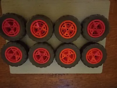 Meccano 2 Sets Of 4 Wheels And Tyres • £10