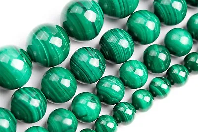 Genuine Natural Green Malachite Grade AAA Round Loose Beads 4/5/6/8/10/11-12MM • $4.09