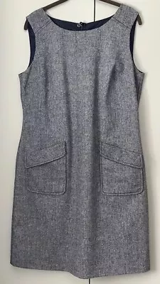 Marks And Spencer Grey Mix  Fully Lined Sleeveless Shift Dress Size 14 • £0.99