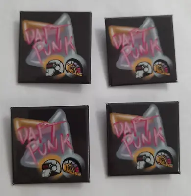 (4) DAFT PUNK 1.5  Square Pin Button Lot RARE • $24.99