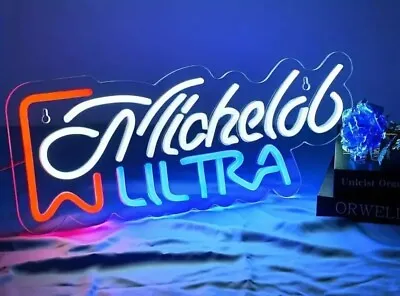 Michelob Ultra Neon Beer Sign Bar Light Cave Wall Lamp Pub LED Man Decor Gift • $57.99