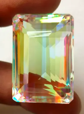 Large Mystic Topaz 116.05 Ct Emerald Cut Faceted Loose Gemstone Gift For Pendant • $80.99