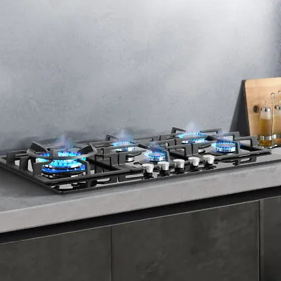 $348.95 • Buy 5 Burner Gas Cooktop Kitchen Stove Solid Cast Iron Grates W/ LPG Conversion Kit