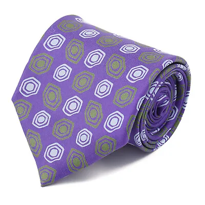 E.Marinella Archive 1974 Purple Abstract Jacquard Print Silk Tie • $119