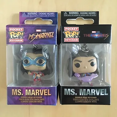 2 Disney Marvel Studios Ms Marvel Pocket Pop Bobble Head Keyring Keychains Miss • £10