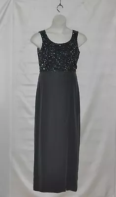 VIE By Victoria Royal  Long Formal Dress With Beaded Size 6 Charcoal Grey • $25.19