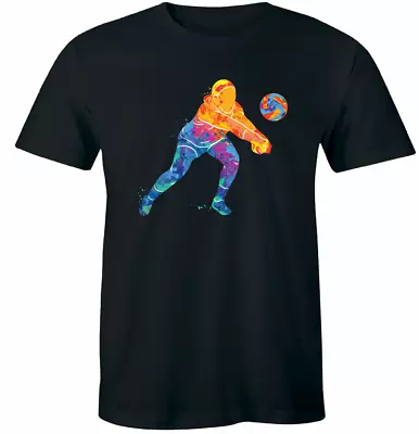 Watercolor Volleyball Girl T-Shirt Woman Volleyball Player Tees • $15.99