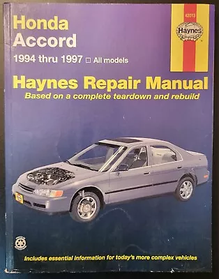 Honda Accord 1994-1997 Haynes Repair Manual 42013 Pre-Owned  • $3.99