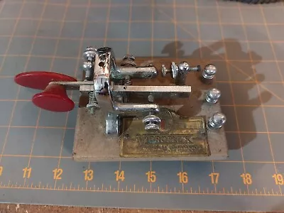 Vibroplex Morse Code Telegraph Key Vintage Ham Radio Red • $110